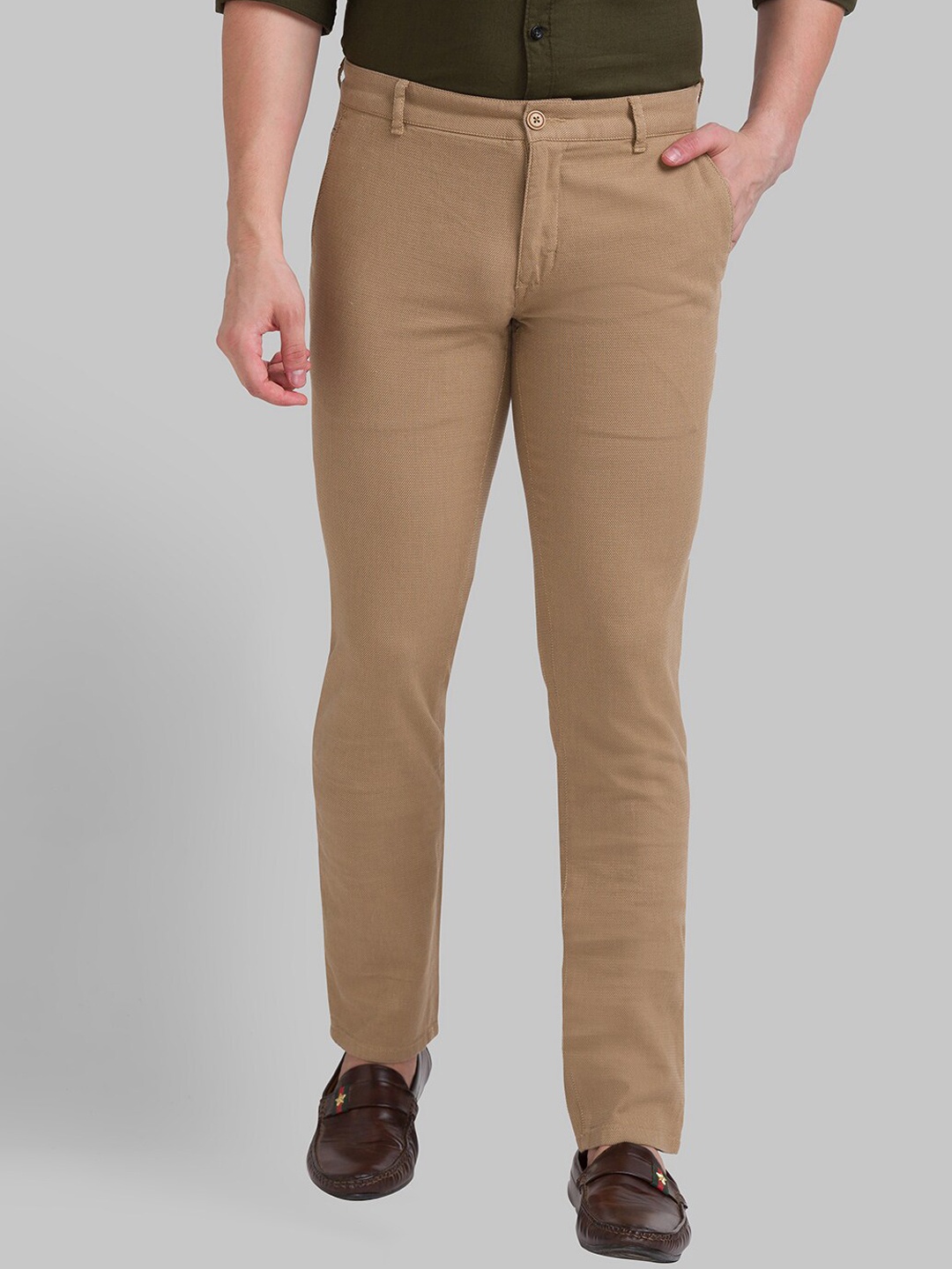 

Parx Men Khaki Tapered Fit Trousers