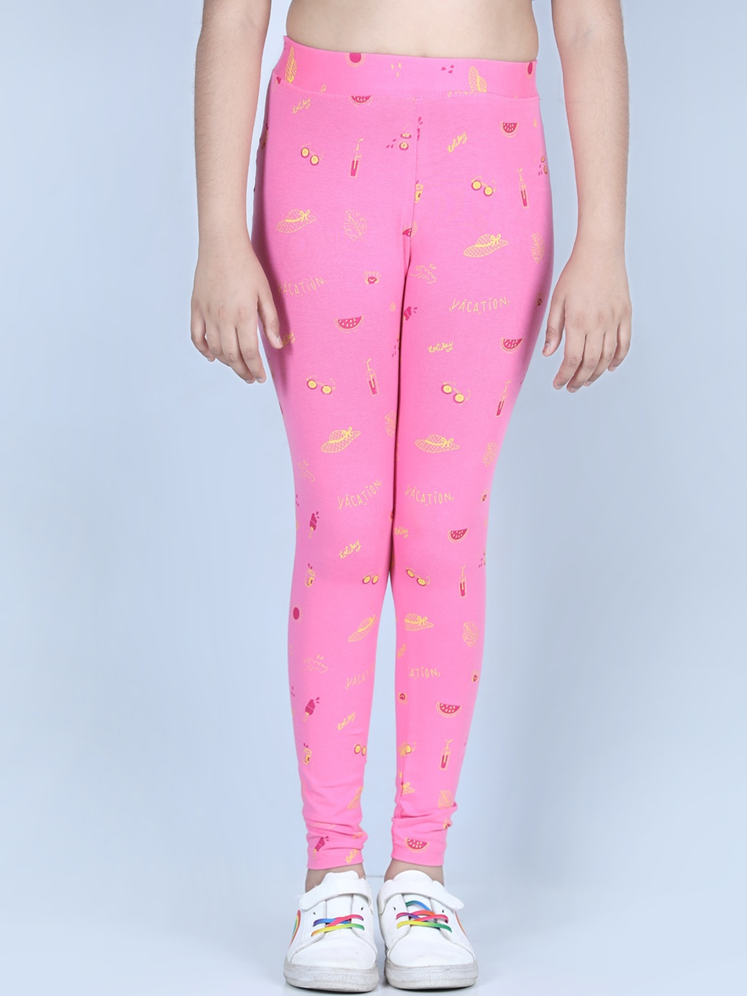

StyleStone Girls Pink Printed Tights