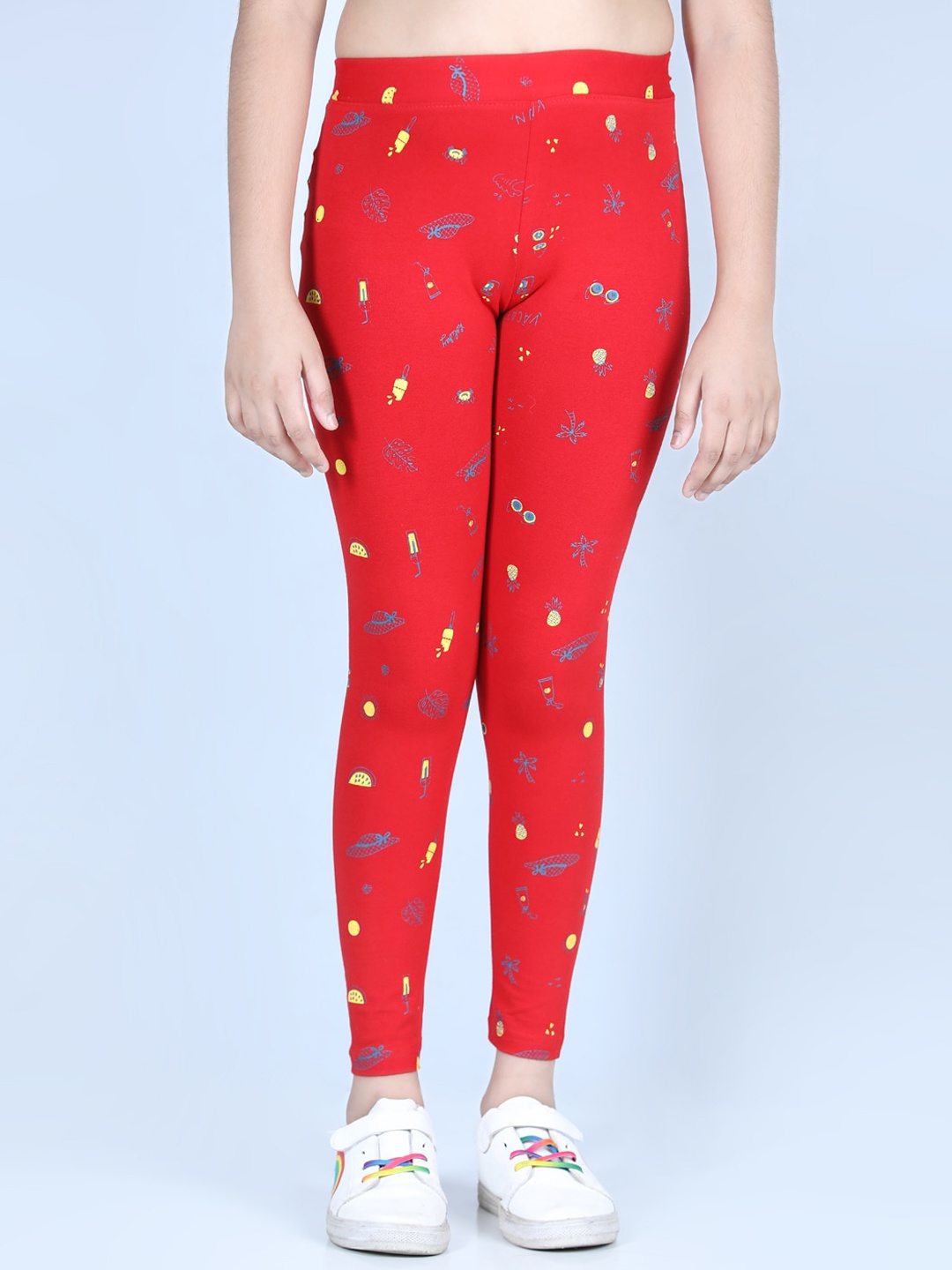 

StyleStone Girls Red & Yellow Printed Ankle Length Leggings