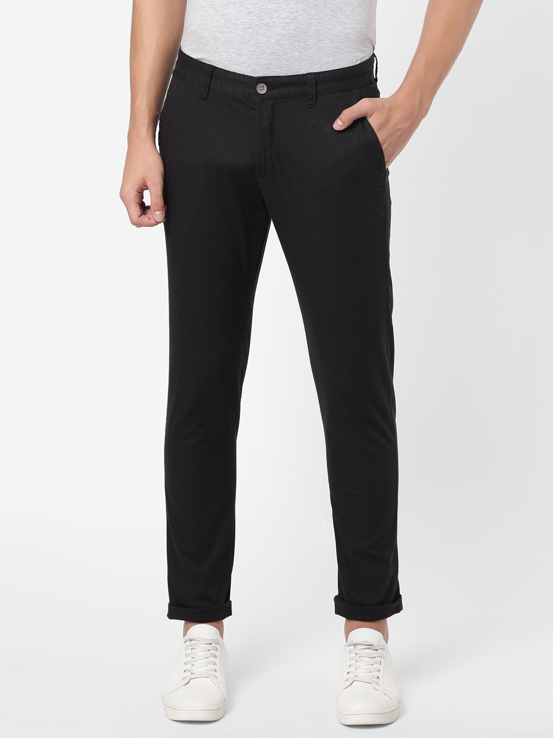 

AD By Arvind Men Black Chinos Trousers
