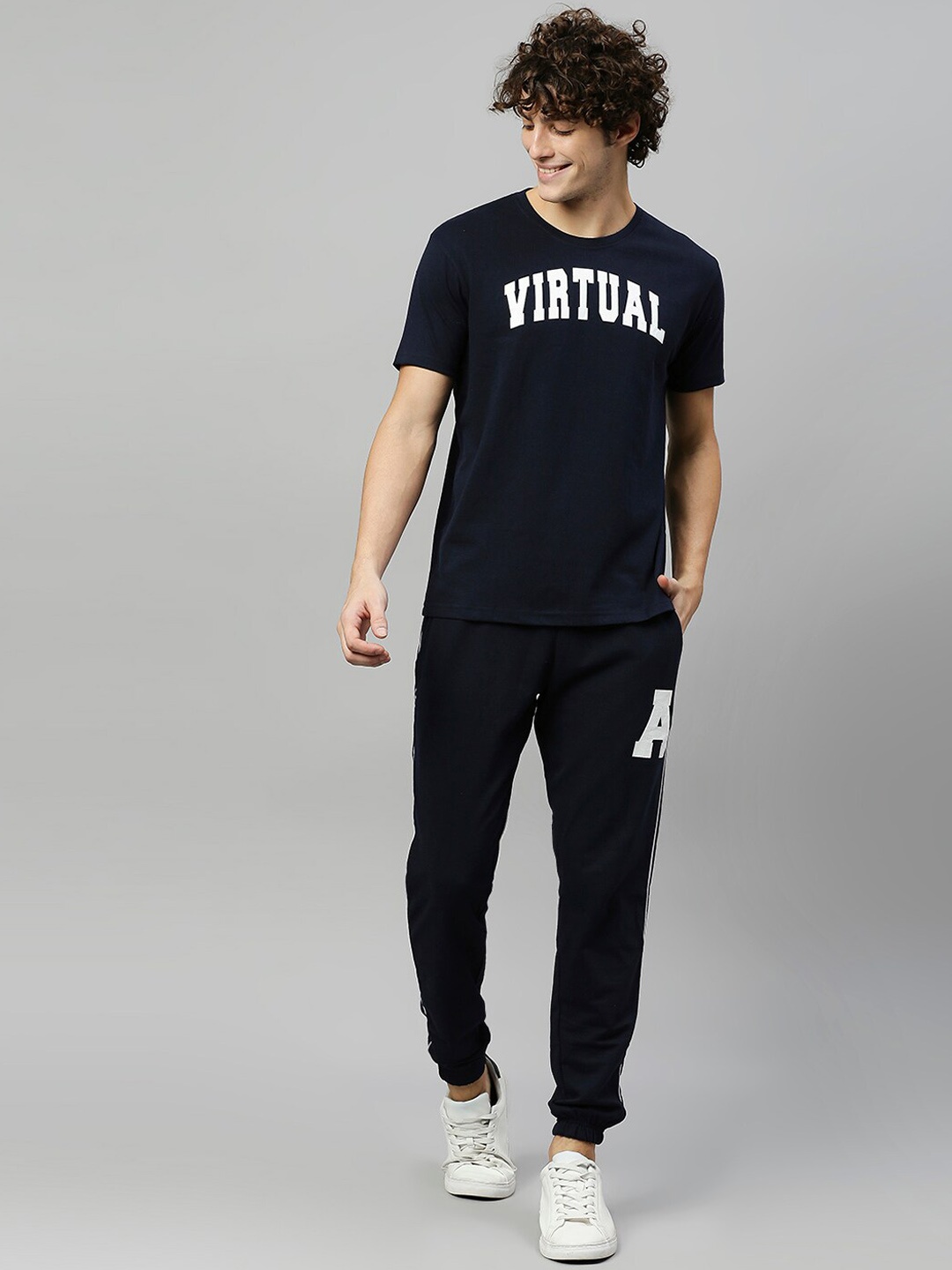 

High Star Men Navy Blue T-shirt with Joggers