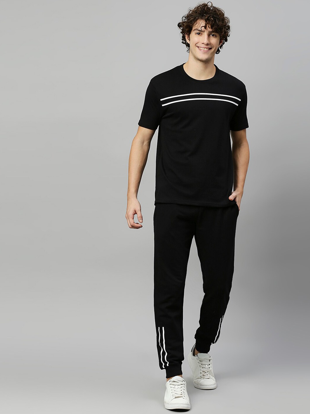 

High Star Men Black T-shirt with Joggers