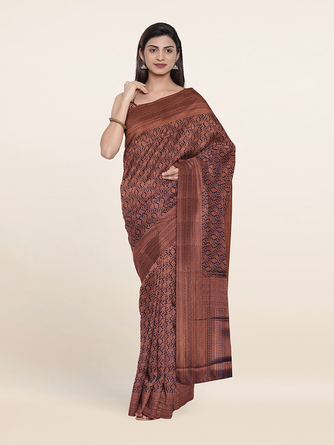 

Pothys Blue Paisley Zari Art Silk Saree