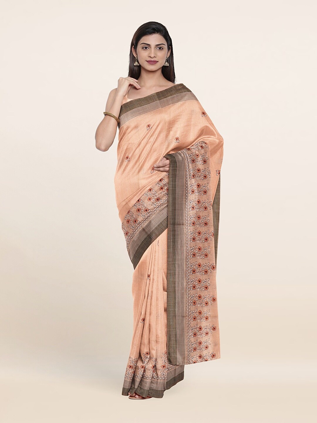

Pothys Women Peach Sarees