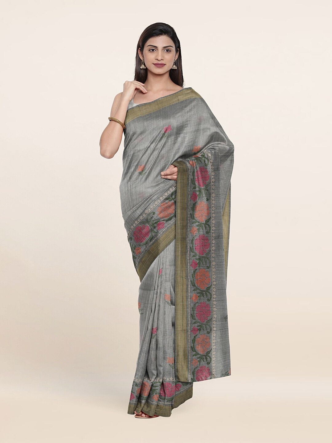 

Pothys Women Grey Sarees