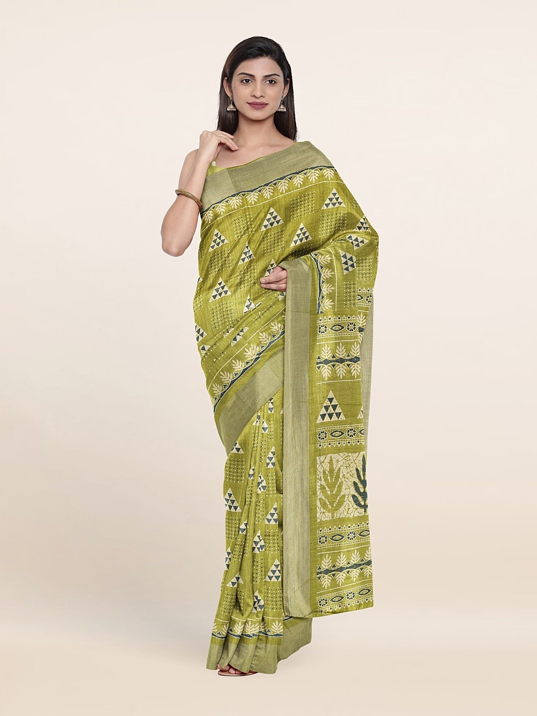 

Pothys Green & White Saree