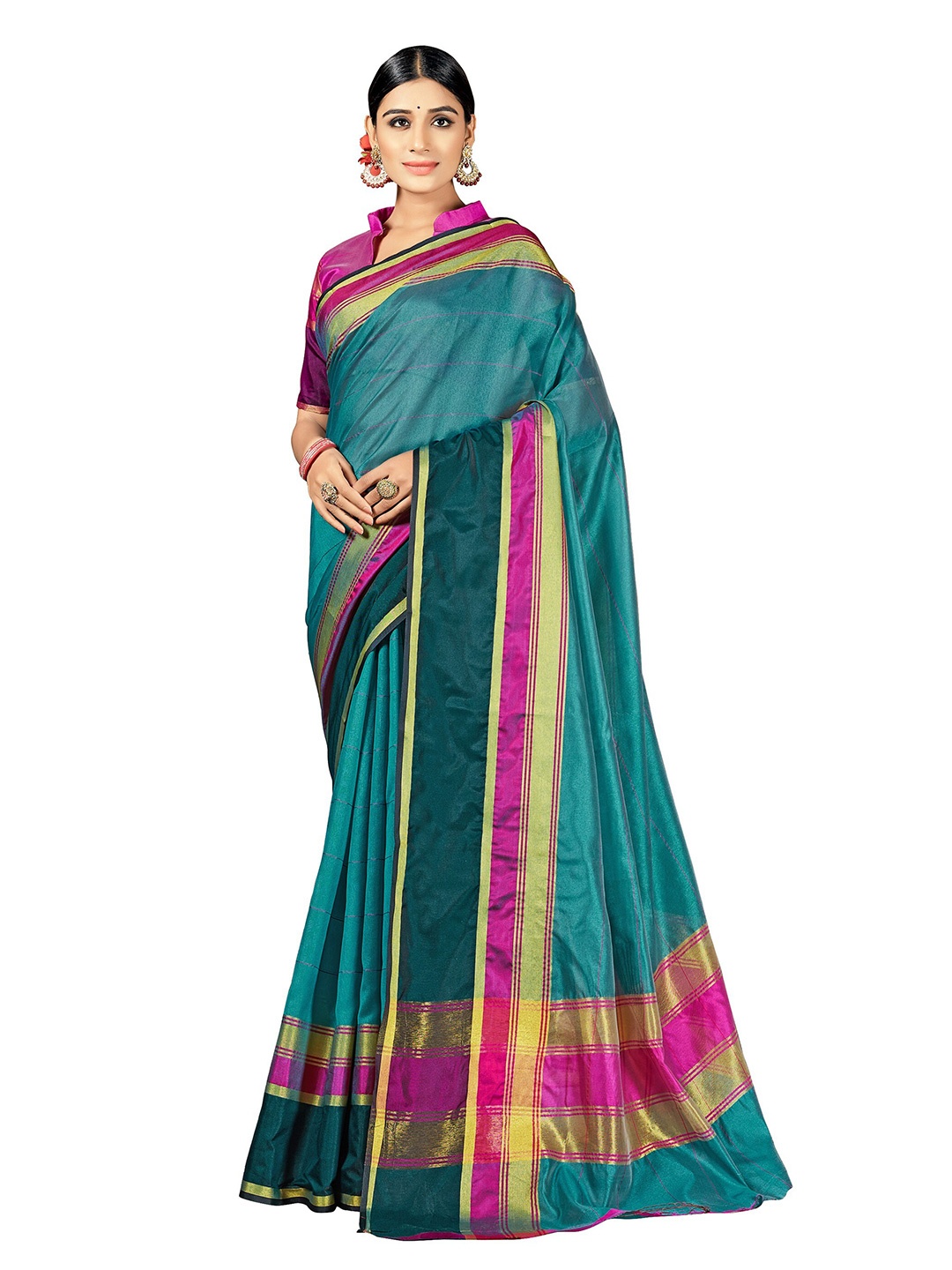 

KALINI Women Teal Sarees