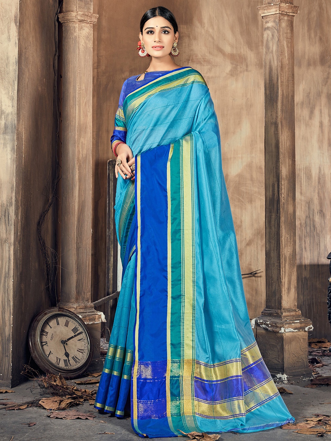 

KALINI Women Blue Sarees