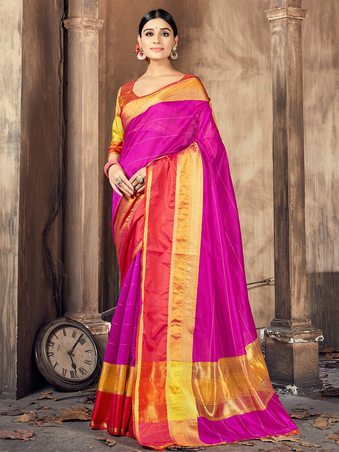 

KALINI Women Violet Sarees