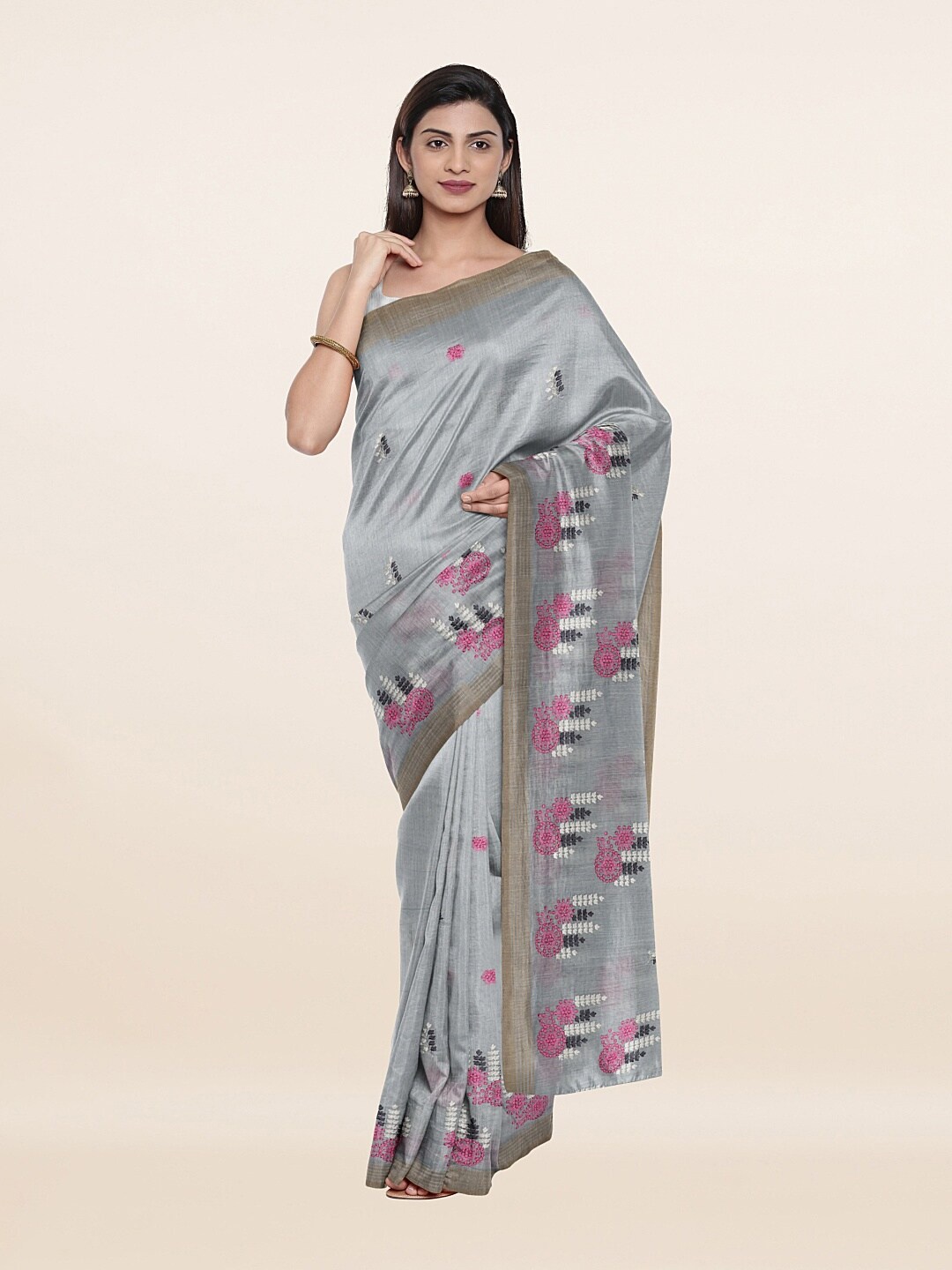 

Pothys Women Grey Sarees