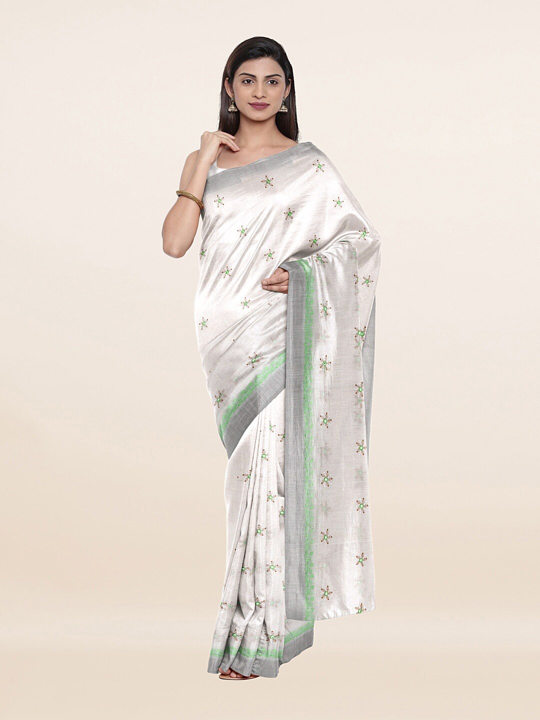 

Pothys Women Off White Sarees