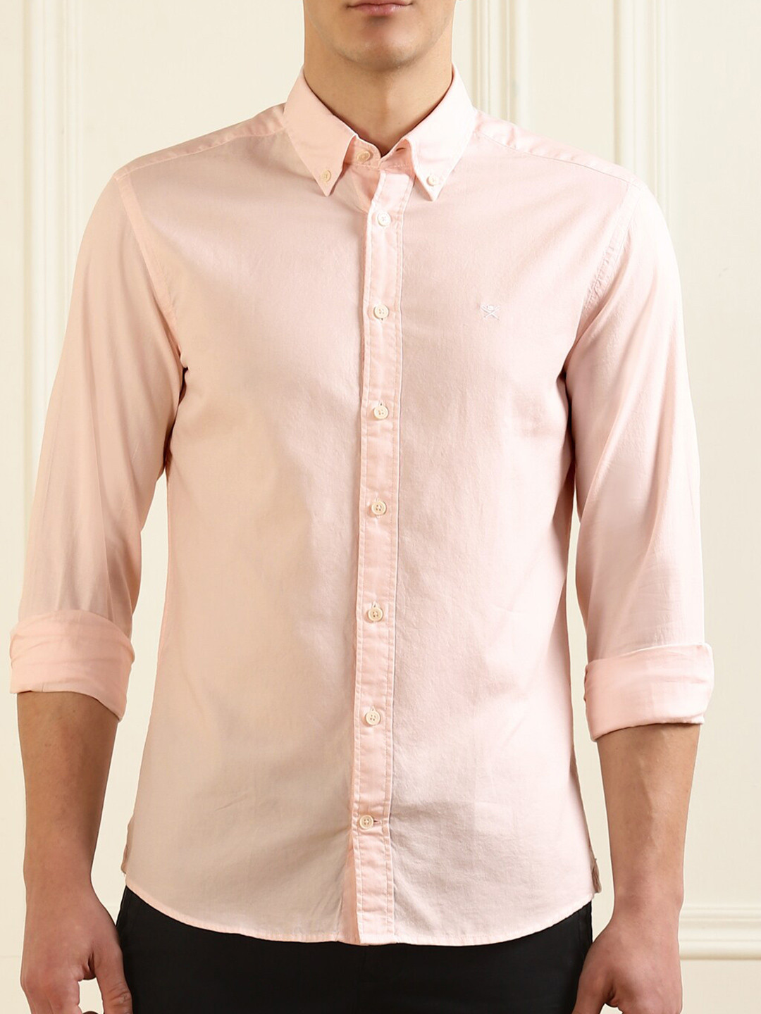 

HACKETT LONDON Men Pink Slim Fit Casual Shirt