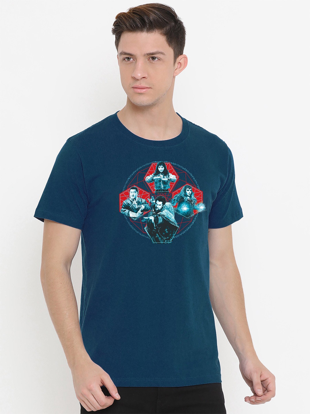 

Fully Filmy Men Blue Printed T-shirt