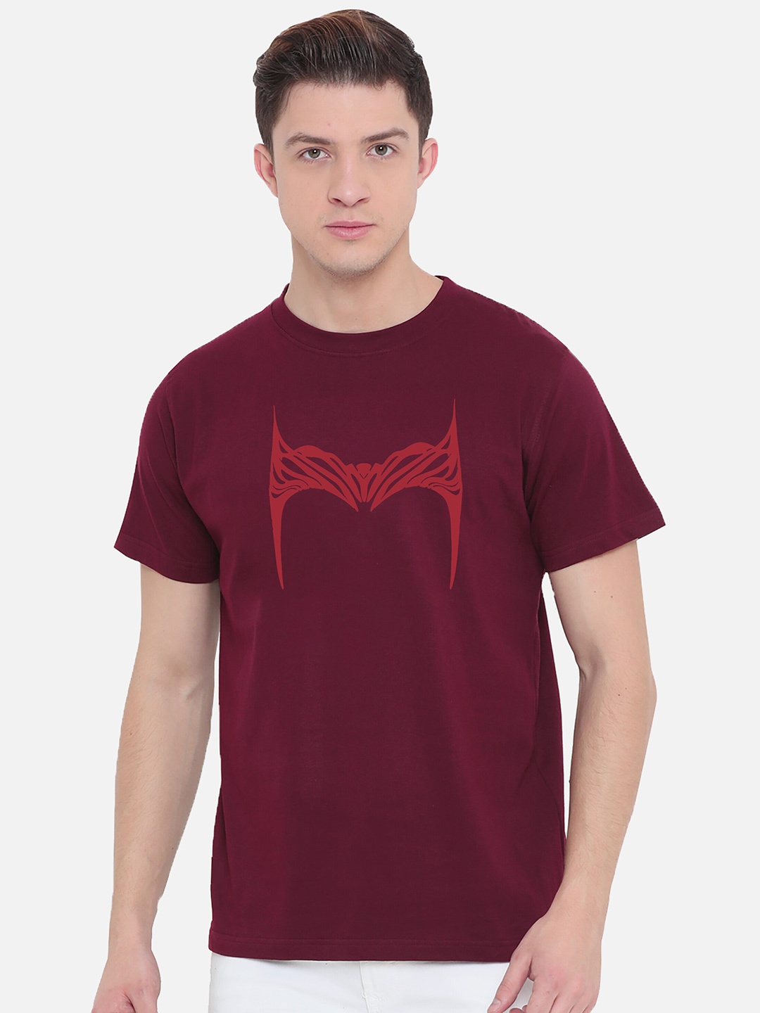 

Fully Filmy Men Maroon Printed T-shirt