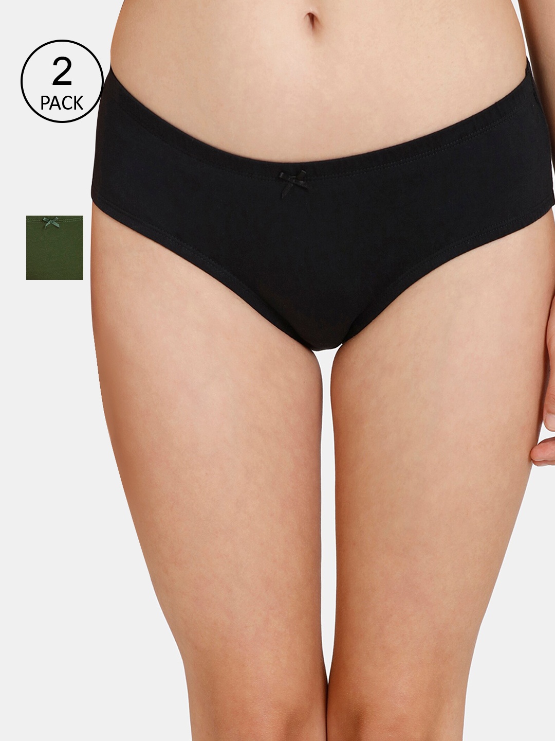 

Rosaline by Zivame Pack of 2 Women Low Rise Full Coverage Hipster Briefs - RO2045FASHHASRT, Black