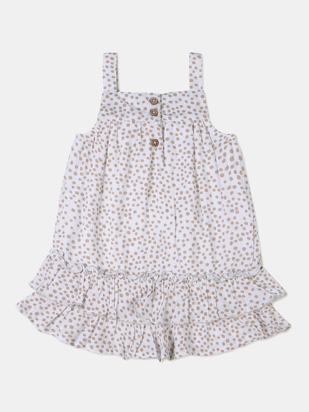 

Little Carrot Girls Beige Floral Print Top