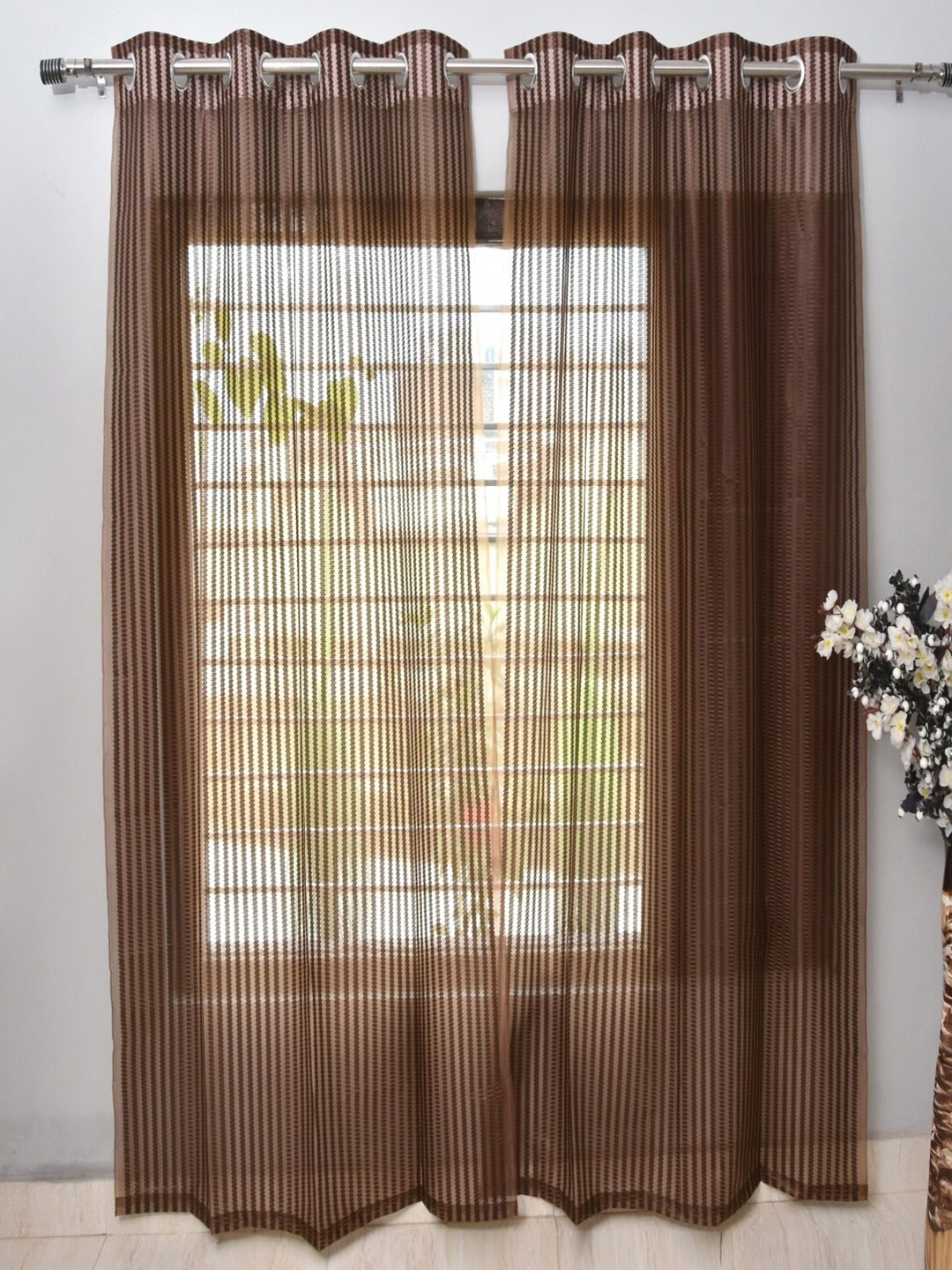 

Homefab India Unisex Brown Curtains and Sheers