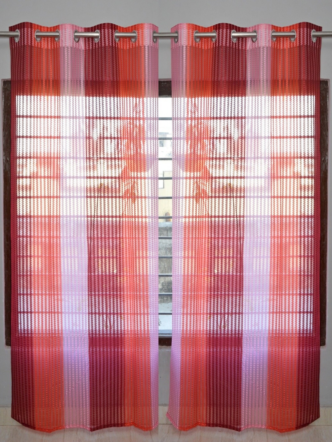 

Homefab India Unisex Maroon Curtains and Sheers