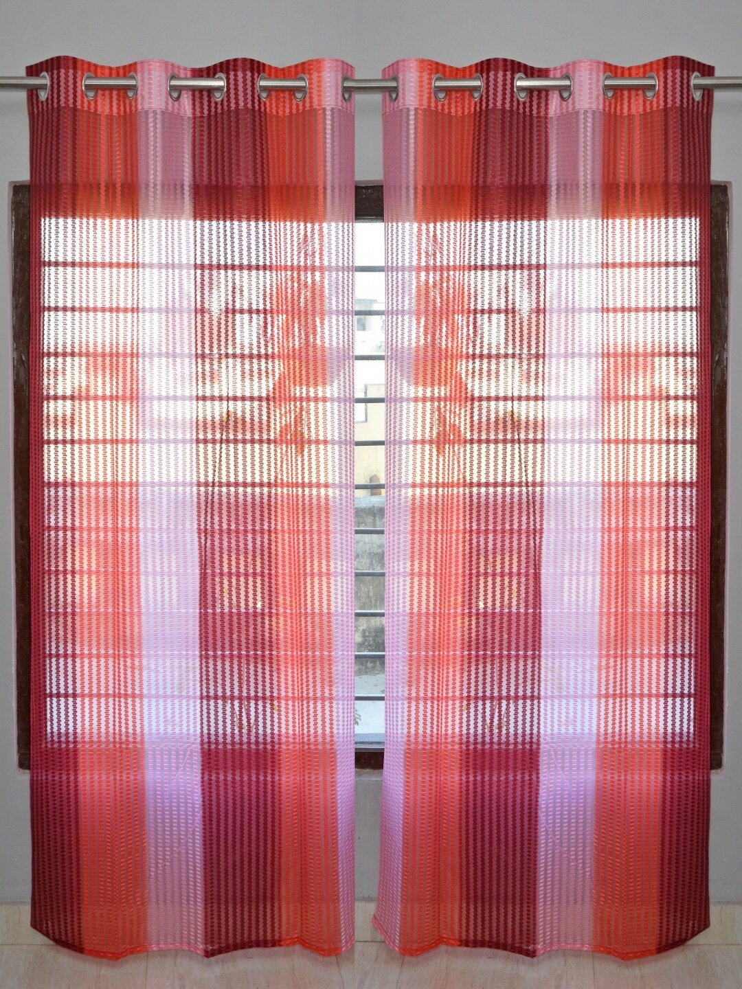 

Homefab India Unisex Maroon Curtains and Sheers
