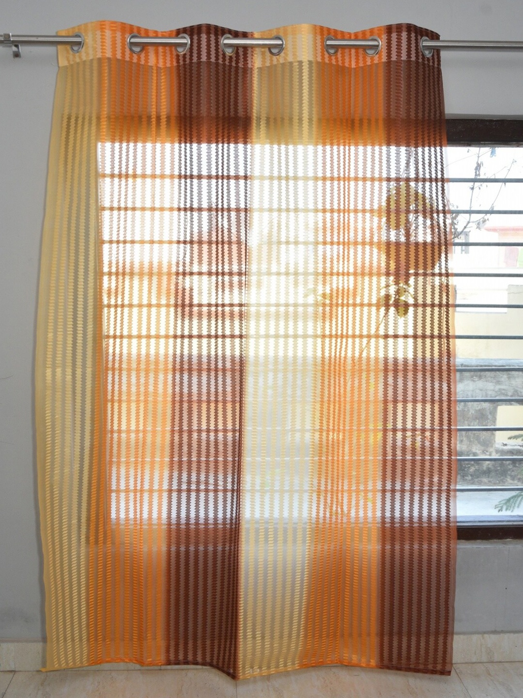 

Homefab India Unisex Orange Curtains and Sheers