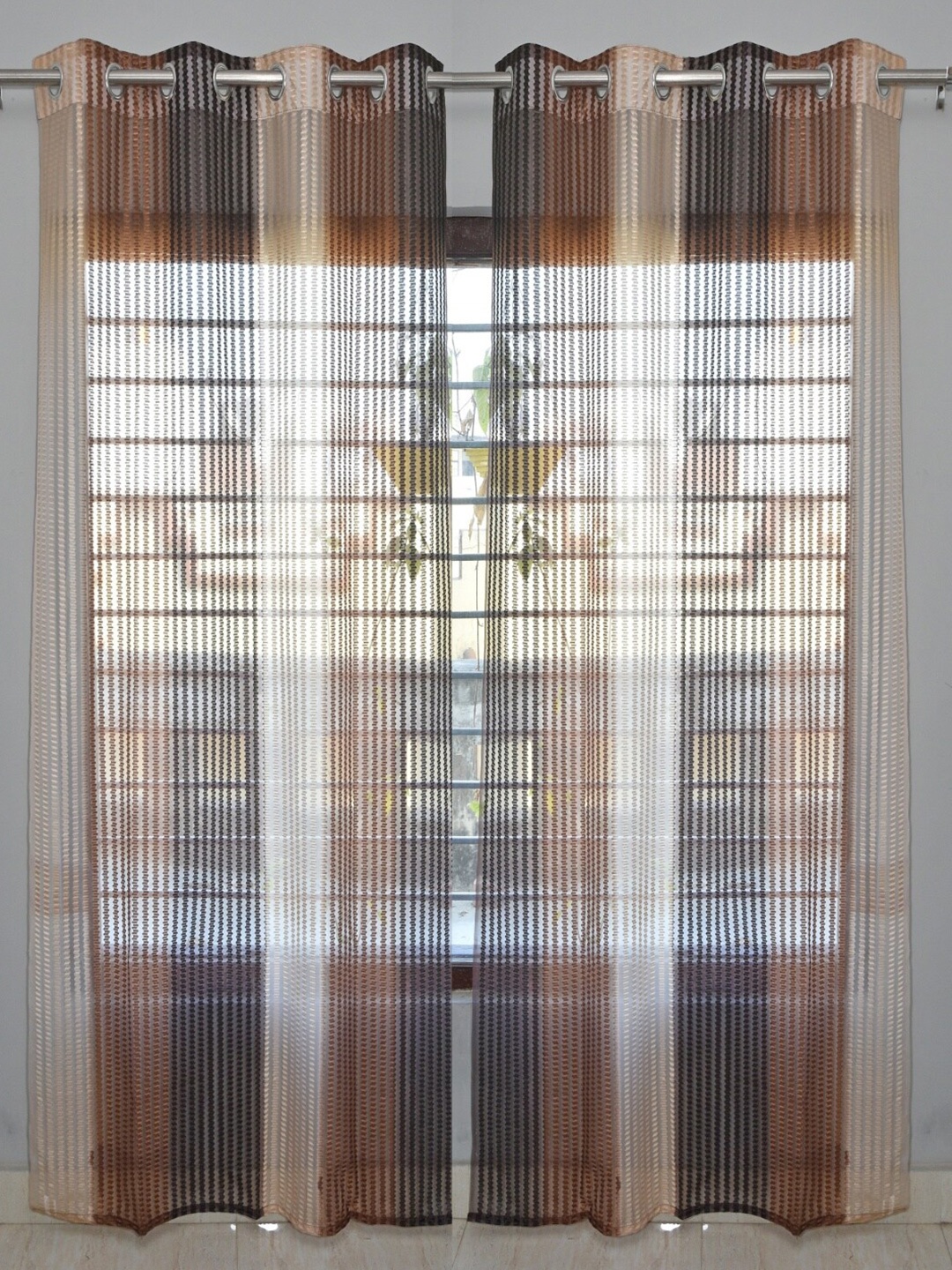 

Homefab India Unisex Brown Curtains and Sheers