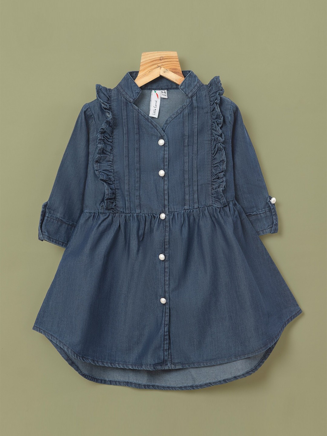 

Little Carrot Blue Denim Shirt Dress