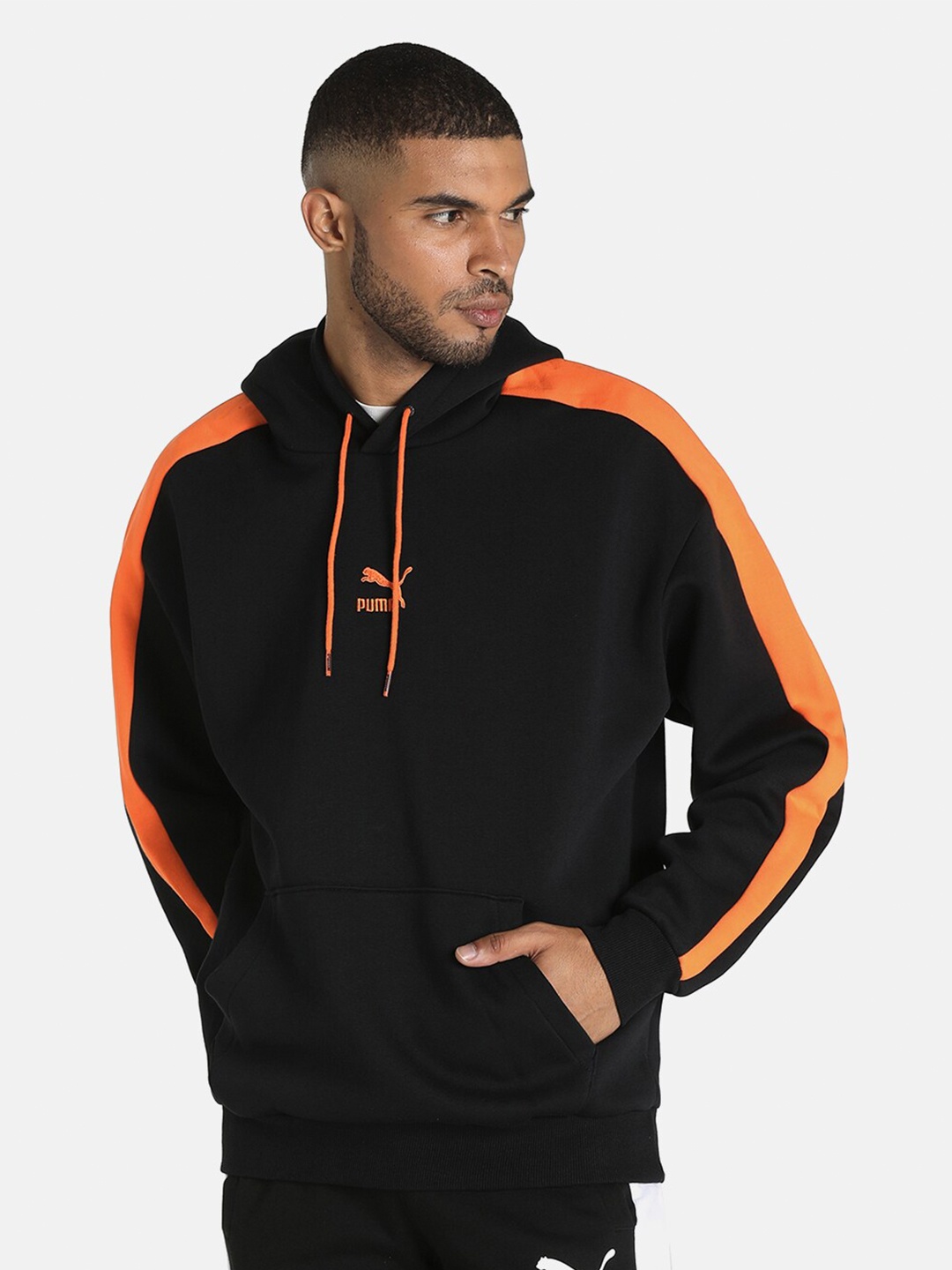 

Puma Men Black & Orange Colourblocked Sweatshirt