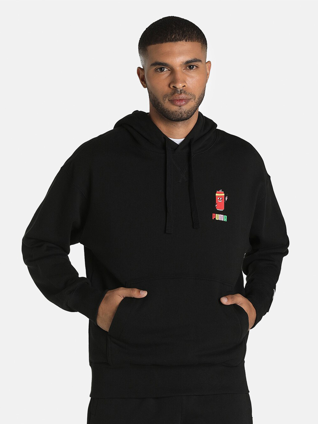 

Puma Men Black Printed Downtown Graphic Hoodie Sweatshirt