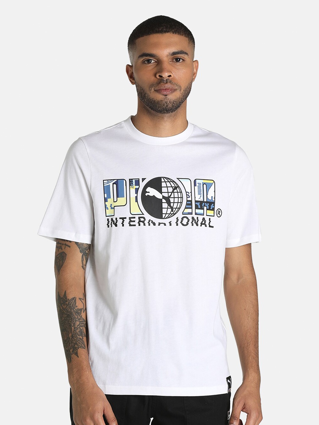 

Puma Men White INTL Printed T-shirt
