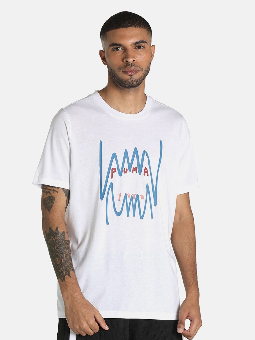 

Puma Men White Printed All Tournament T-shirt