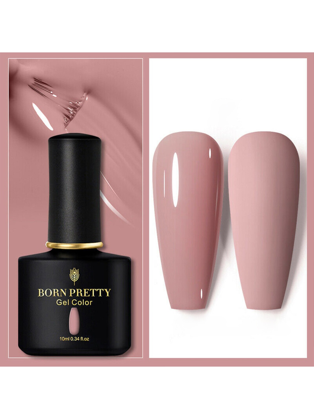 

BORN PRETTY Black Spar Series UV-LED Soak-Off Gel Nail Polish - Shade 19, Nude