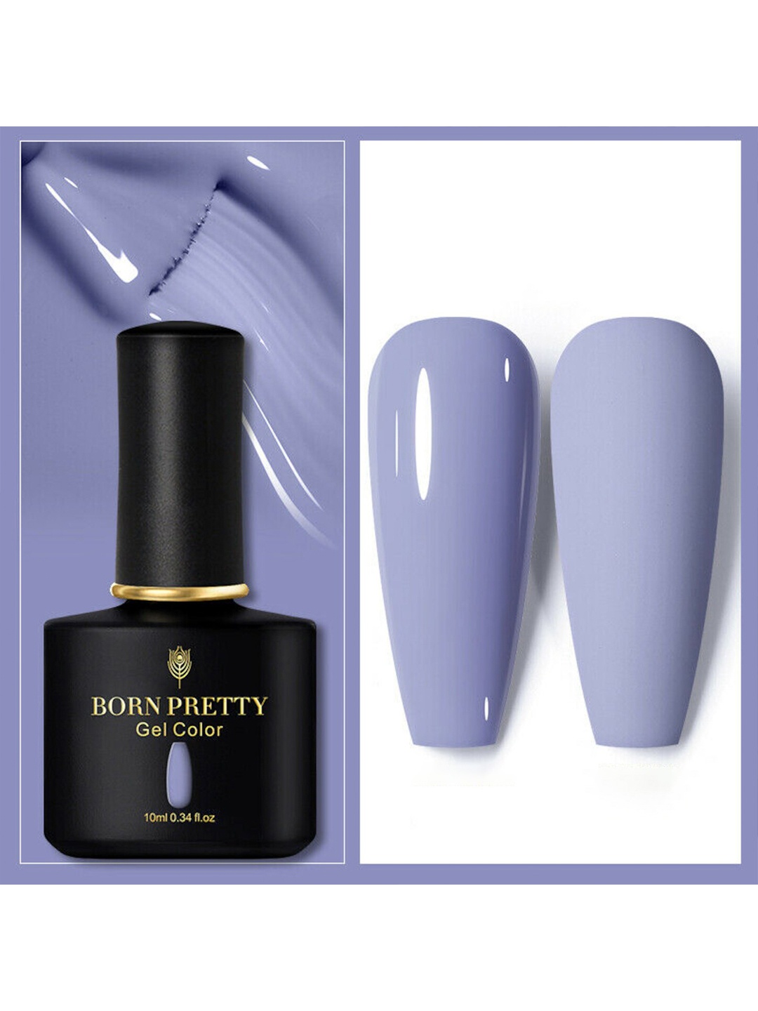 

BORN PRETTY Black Spar Series Glossy UV LED Matte Gel Nail Polish - Shade 35, Purple