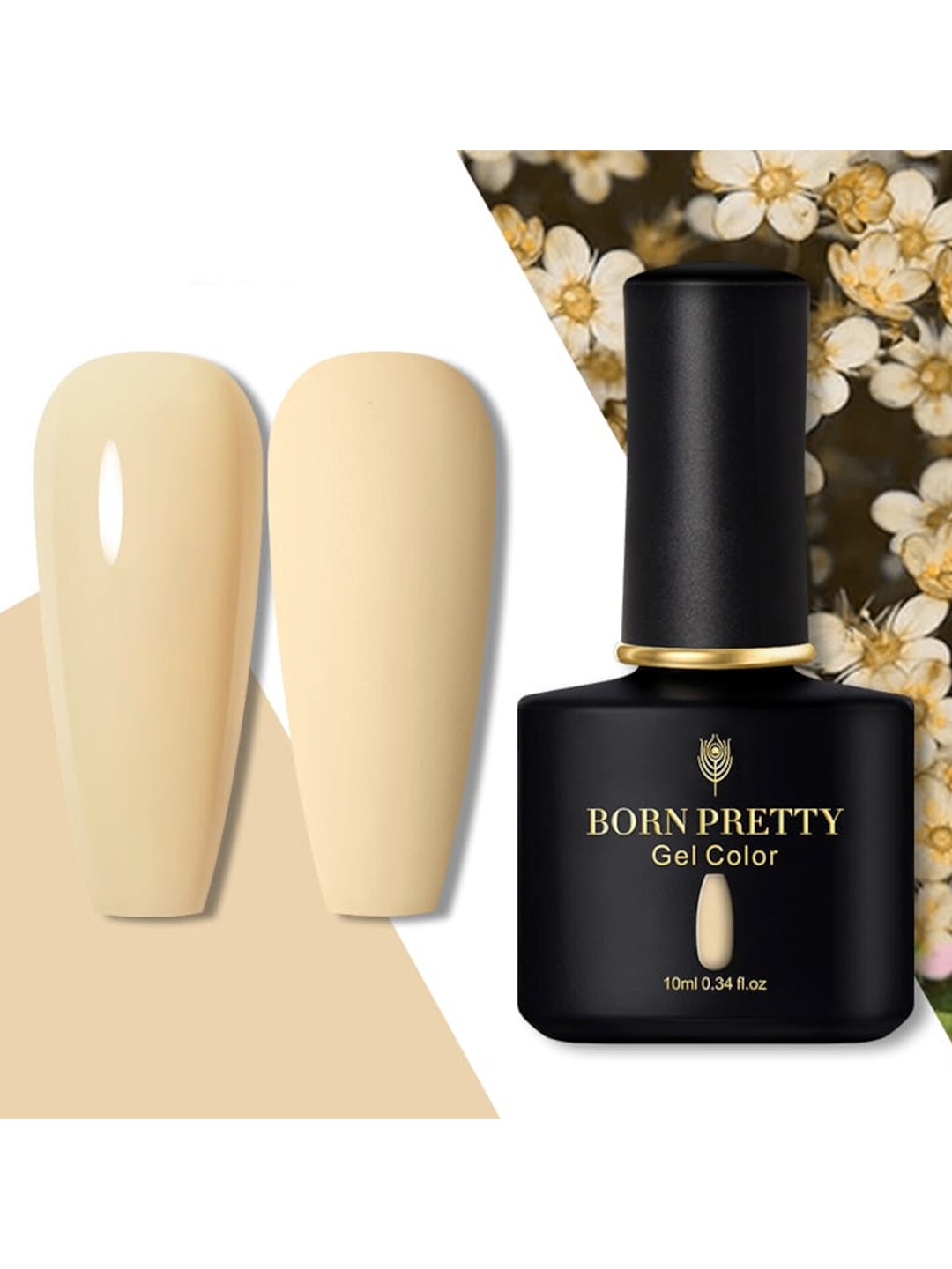 

BORN PRETTY Black Spar Series Glossy / Matte UV LED Gel Nail Polish 10 ml - Shade 16, Cream