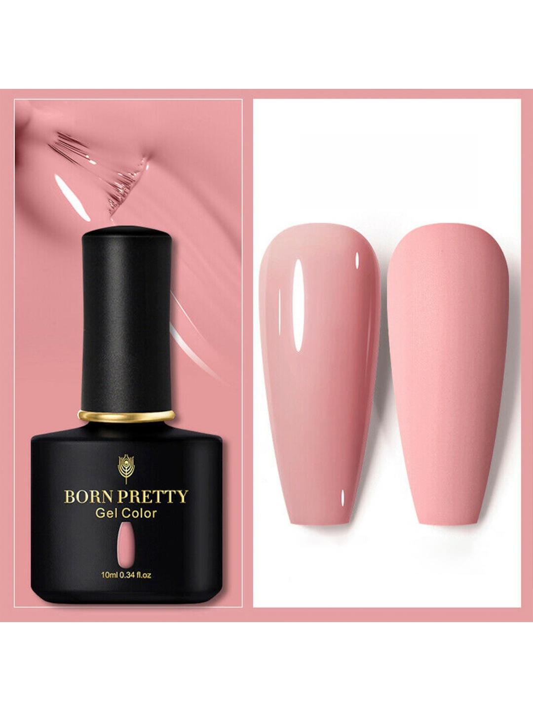 

BORN PRETTY Black Spar Series UV-LED Soak-Off Gel Nail Polish - Shade 18, Pink