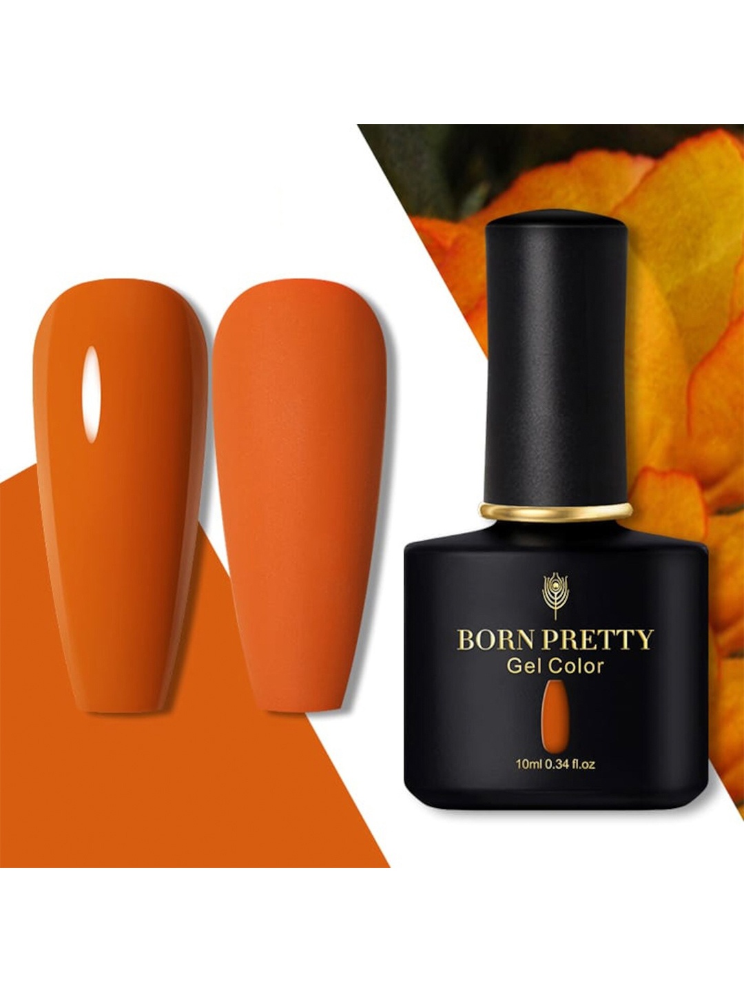 

BORN PRETTY Black Spar Series UV-LED Soak-Off Gel Nail Polish - Shade 03, Orange