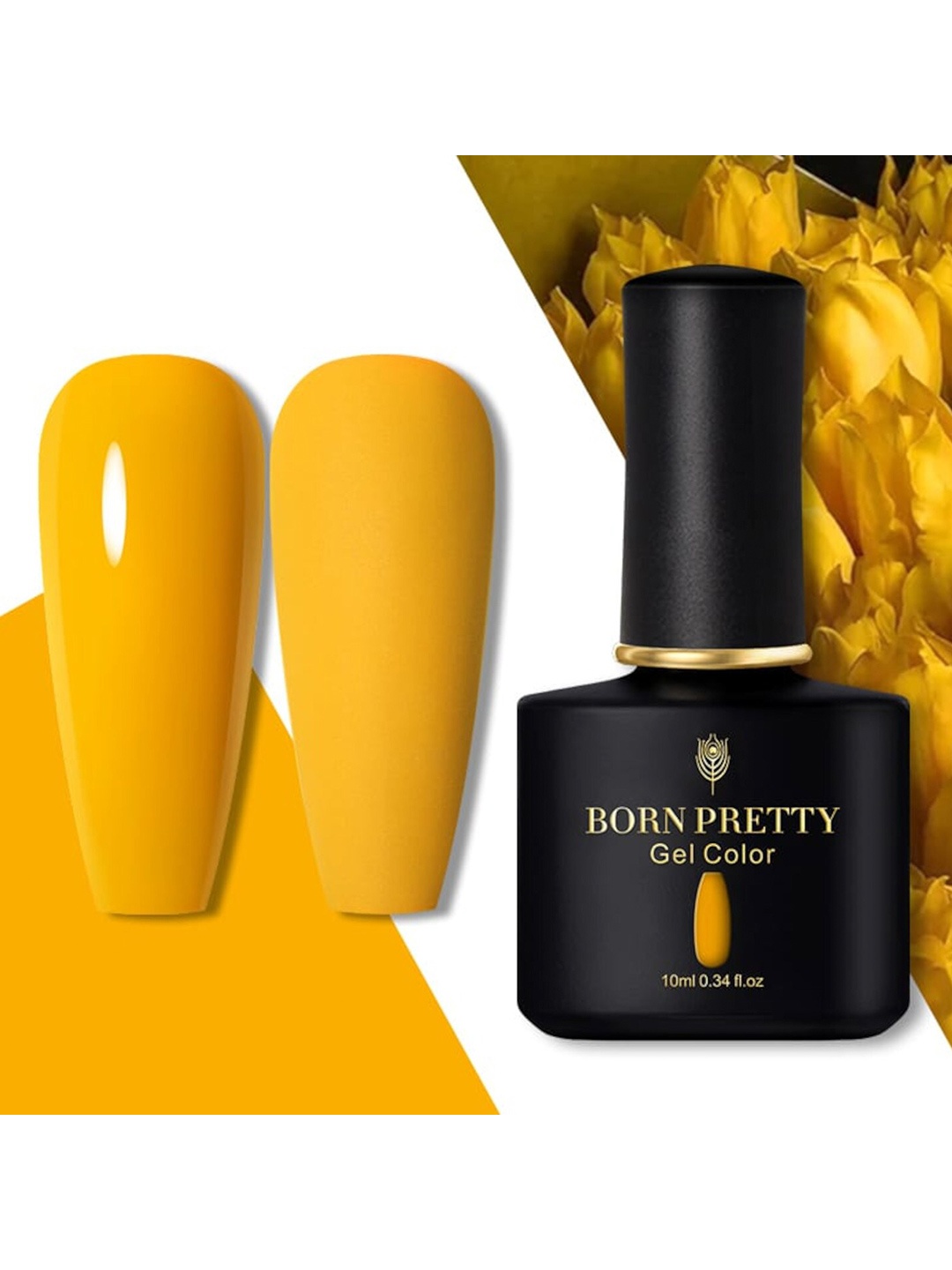 

BORN PRETTY Black Spar Series Glossy / Matte UV LED Gel Nail Polish 10 ml - Shade 04, Yellow