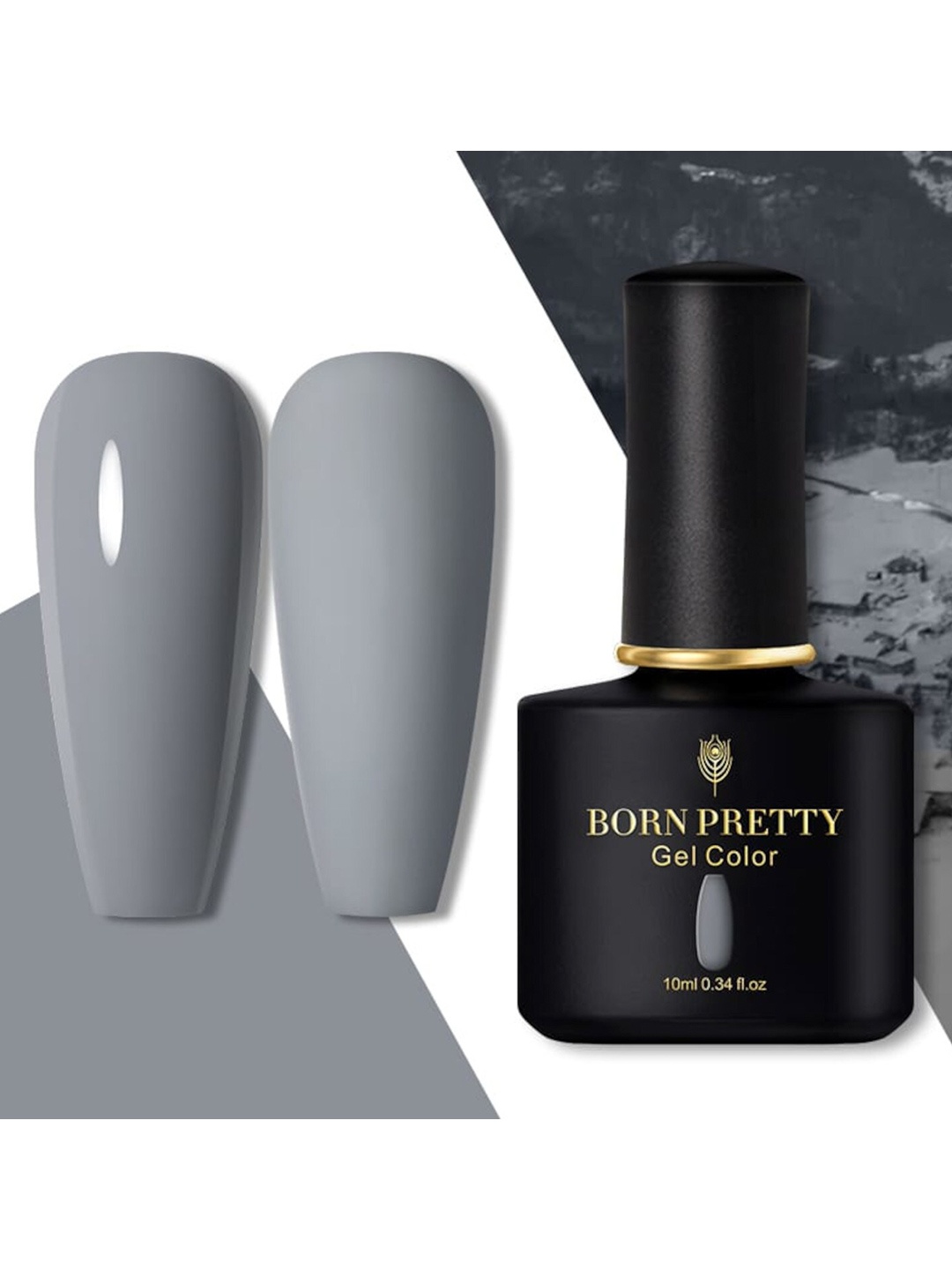 

BORN PRETTY Black Spar Series Glossy / Matte UV LED Gel Nail Polish 10 ml - Shade 48, Grey