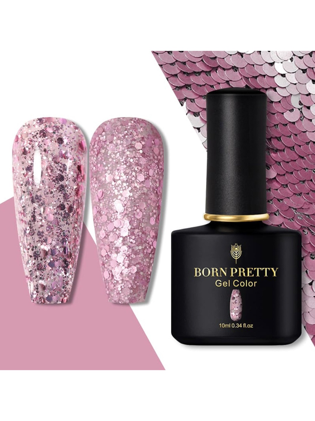 

BORN PRETTY Black Spar Series Glossy UV LED Matte Gel Nail Polish - Shade 29, Pink