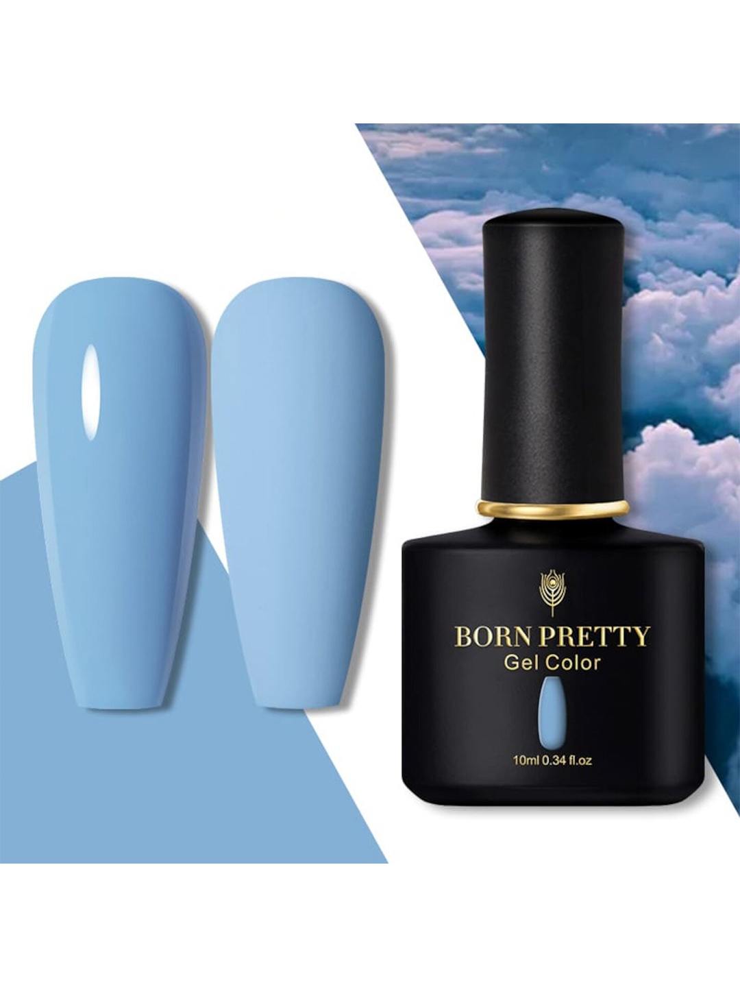 

BORN PRETTY Black Spar Series UV-LED Soak-Off Gel Nail Polish - BP40, Blue