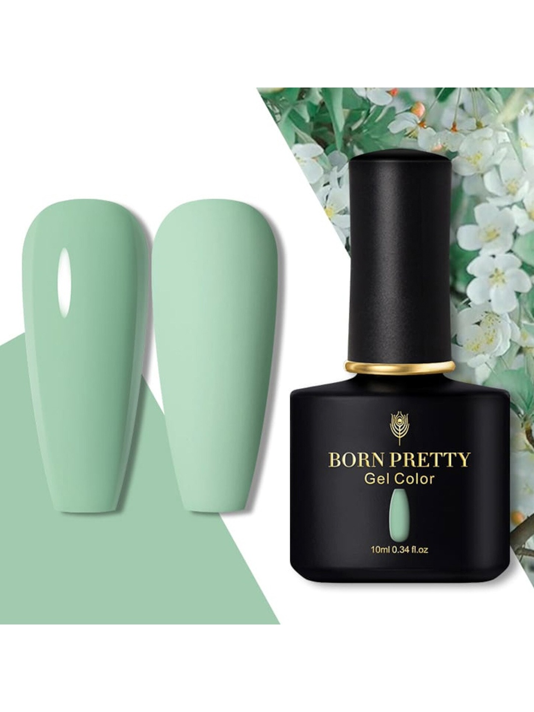 

BORN PRETTY Black Spar Series Glossy / Matte UV LED Gel Nail Polish 10 ml - Shade 34, Sea green