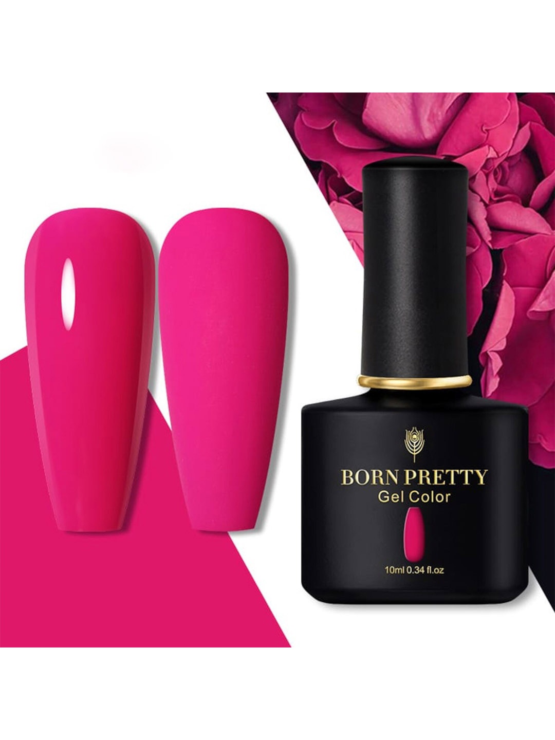 

BORN PRETTY Black Spar Series UV-LED Soak-Off Gel Nail Polish - Shade 43, Pink