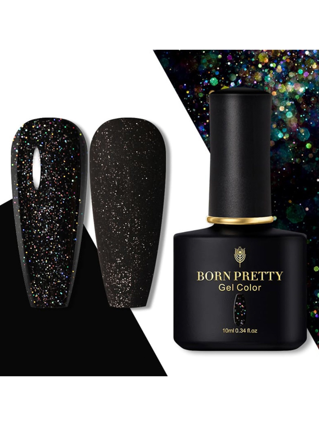 

BORN PRETTY Black Spar Series Glossy UV LED Matte Gel Nail Polish - Shade 56