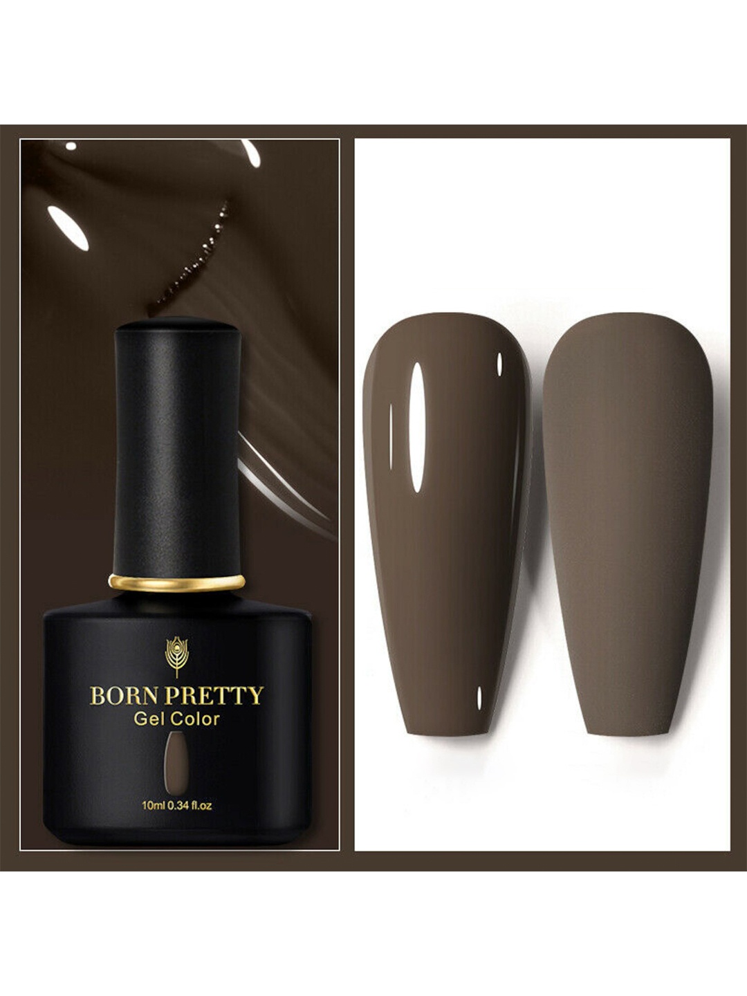 

BORN PRETTY Black Spar Series UV-LED Soak-Off Gel Nail Polish - Shade 60, Taupe