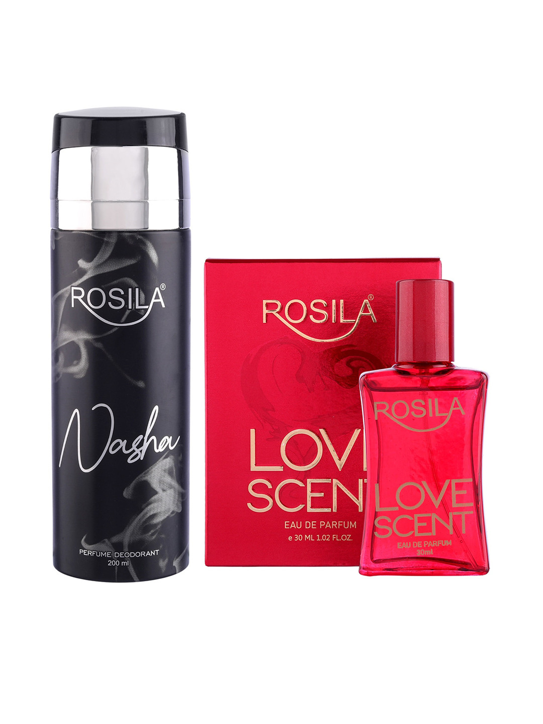 

ROSILA Set of Love Scent Eau De Parfum 30 ml & Nasha Deodorant 200 ml, Black