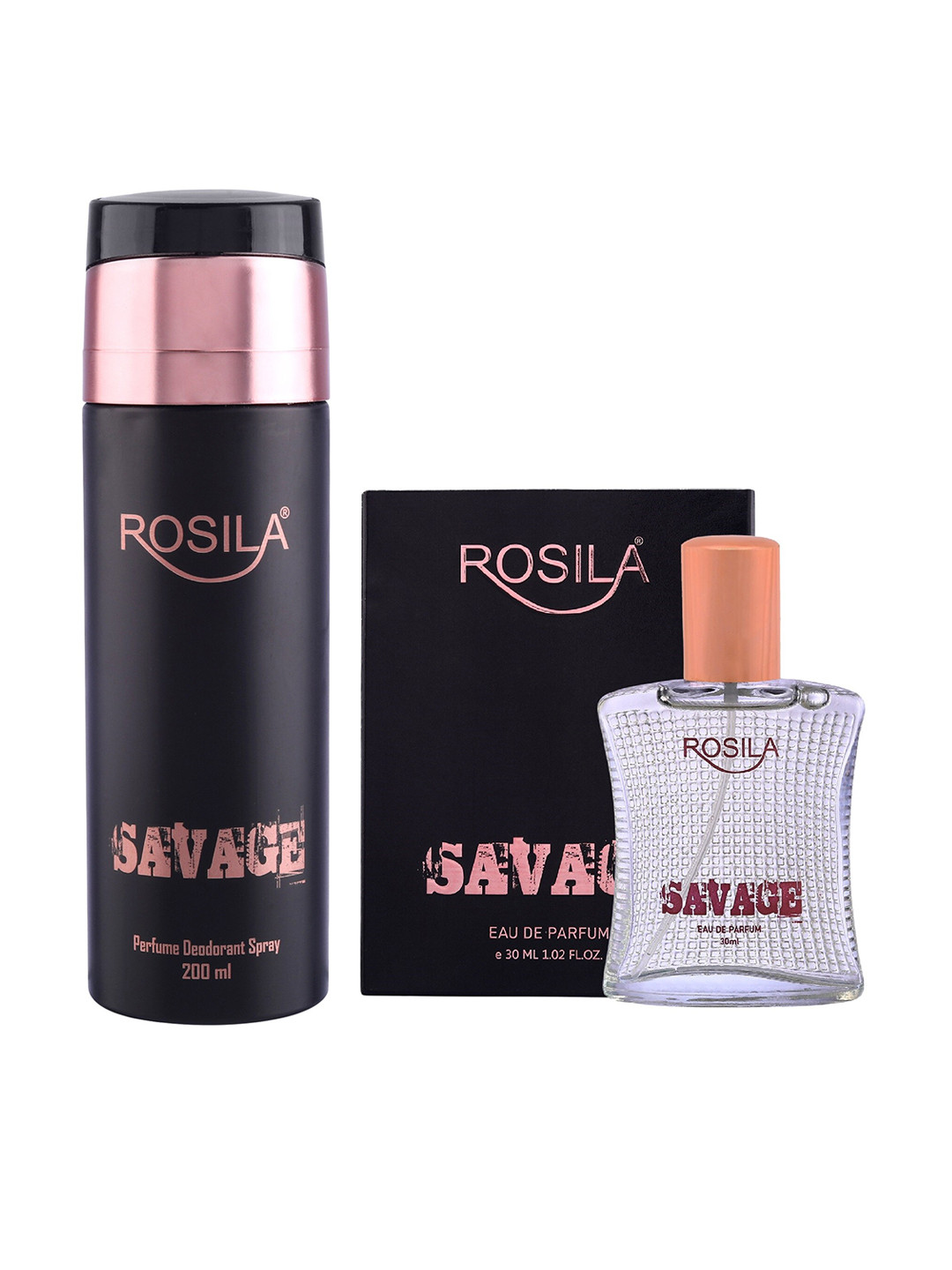 

ROSILA Set of Savage Eau De Parfum 30 ml & Savage Deodorant 200 ml, Black