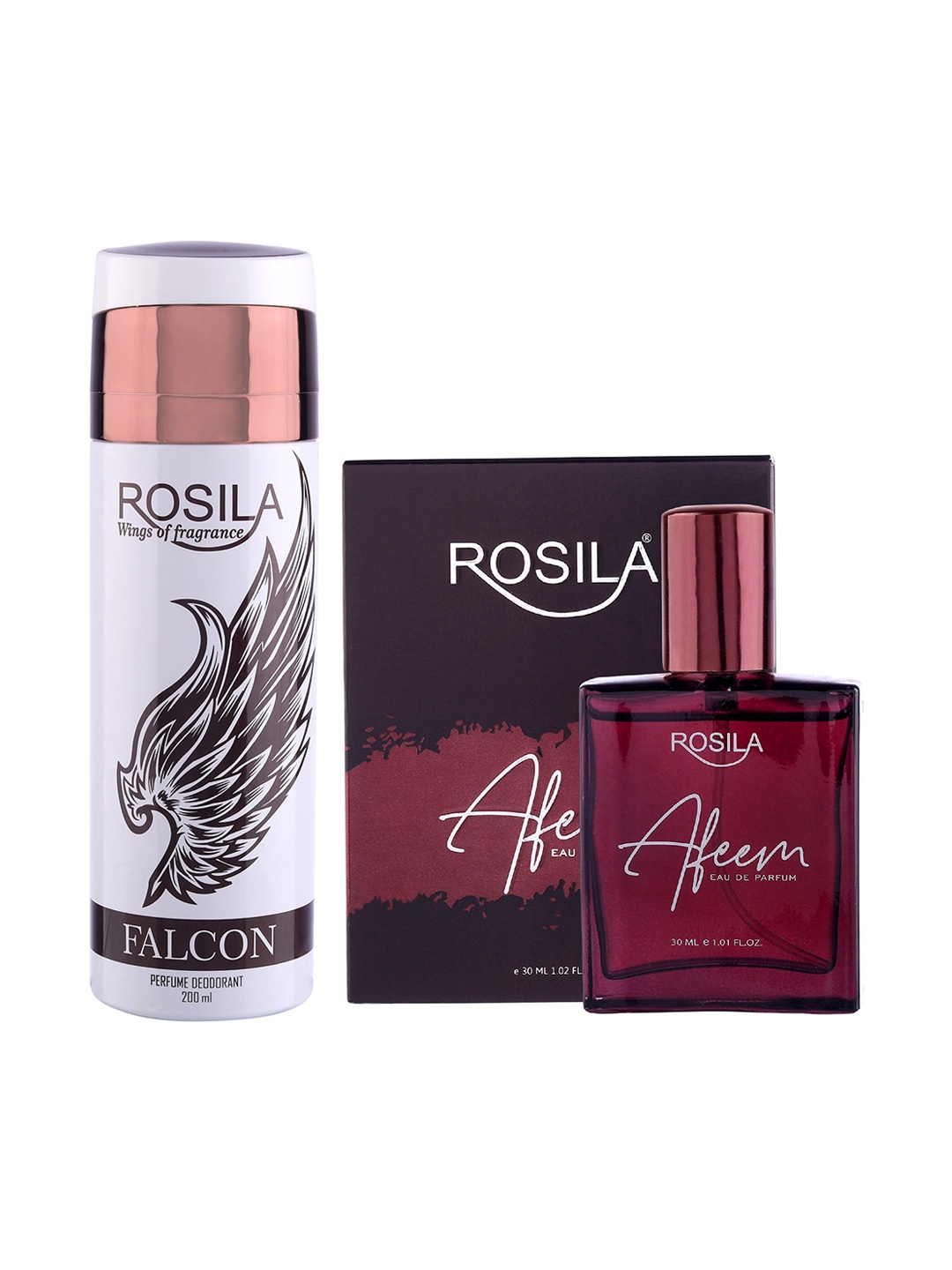 

ROSILA Set of Afeem Eau De Parfum 30 ml & Falcon Deodorant 200 ml, White