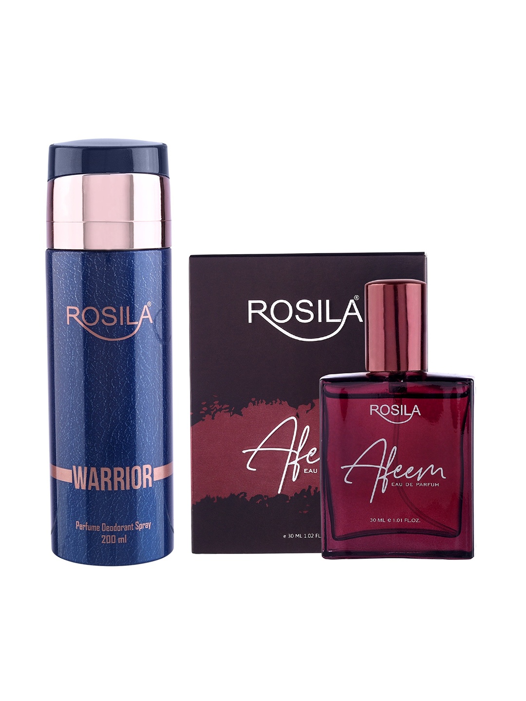 

ROSILA Set of Warrior Deodorant Body Spray 200ml & Afeem Eau de Parfum 30ml, Navy blue