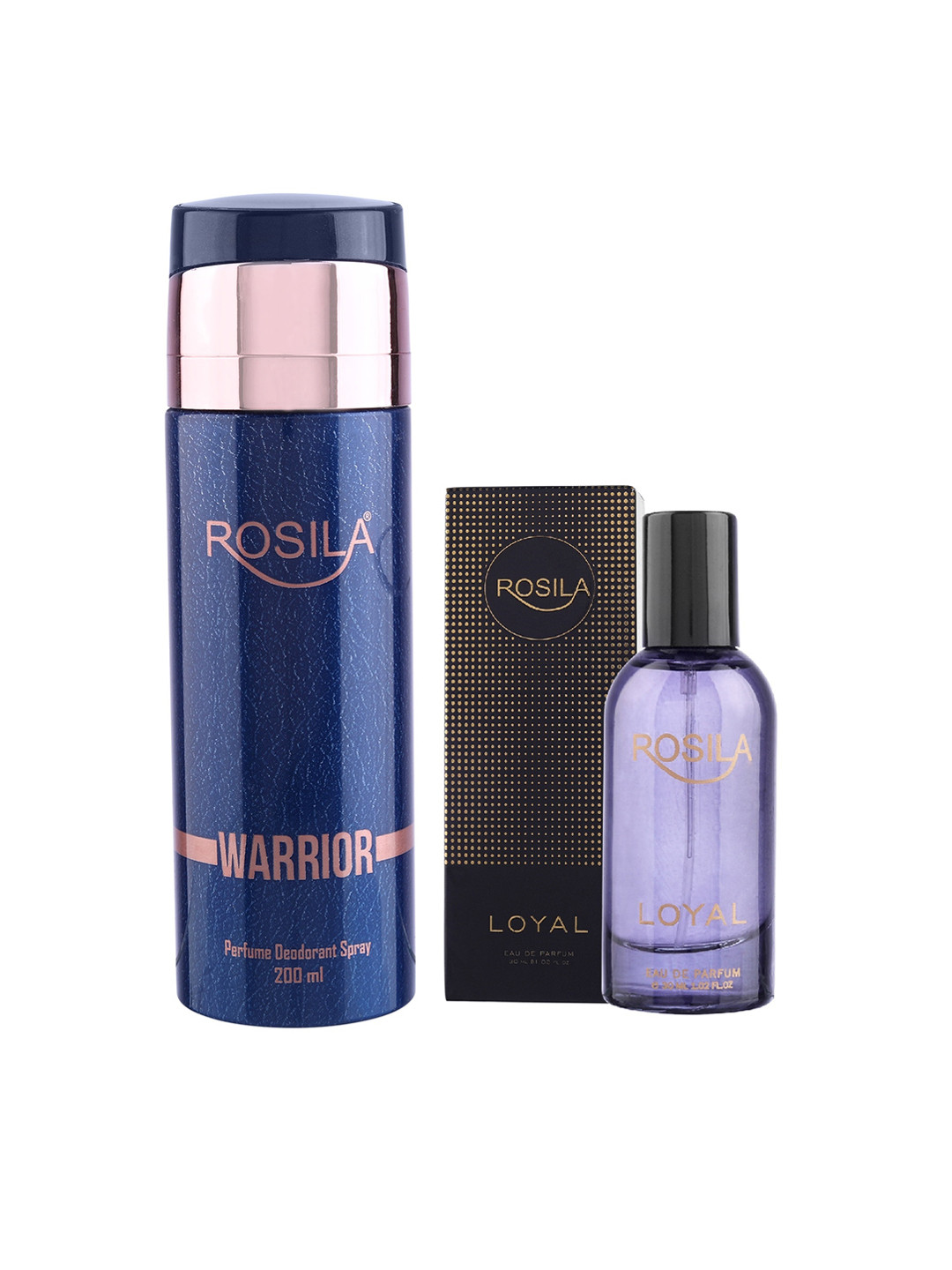 

ROSILA Combo of Warrior Deodorant Spray 200 ml & Loyal Eau De Parfum 30 ml, Blue