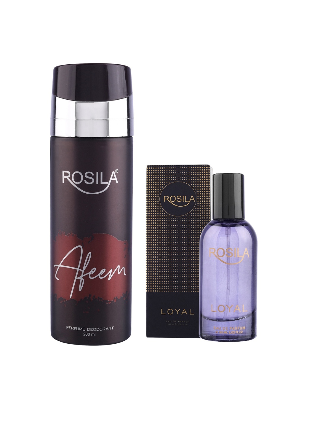 

ROSILA Set of Loyal Eau De Parfum 30 ml & Afeem Deodorant 200 ml, Brown