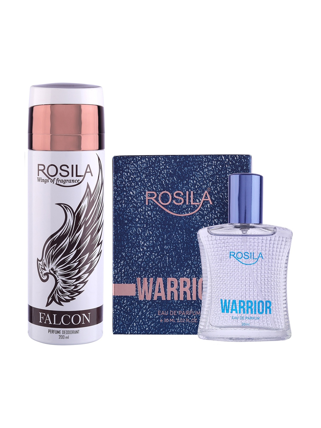 

ROSILA Combo of Falcon Deodorant Body Spray 200 ml & Warrior Eau De Parfum 30 ml, White